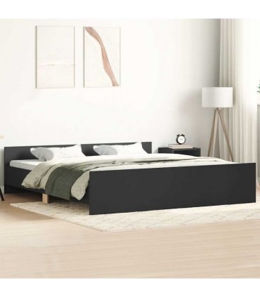 vidaXL Bed Frame without Mattress Black 200x200 cm