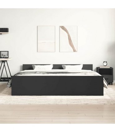 vidaXL Bed Frame without Mattress Black 200x200 cm