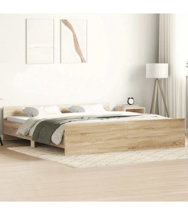 vidaXL Bed Frame without Mattress Sonoma Oak 200x200 cm