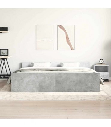 vidaXL Bed Frame without Mattress Concrete Grey 200x200 cm