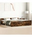 vidaXL Bed Frame without Mattress Smoked Oak 200x200 cm