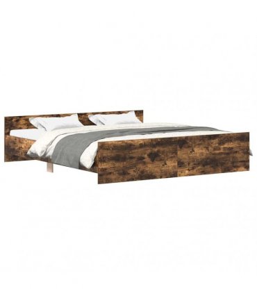 vidaXL Bed Frame without Mattress Smoked Oak 200x200 cm