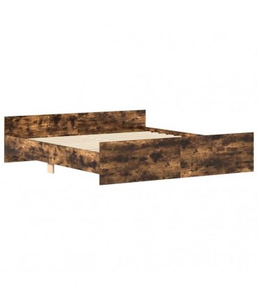 vidaXL Bed Frame without Mattress Smoked Oak 200x200 cm