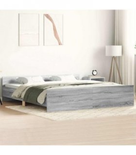 vidaXL Bed Frame without Mattress Grey Sonoma 200x200 cm