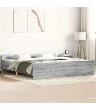 vidaXL Bed Frame without Mattress Grey Sonoma 200x200 cm