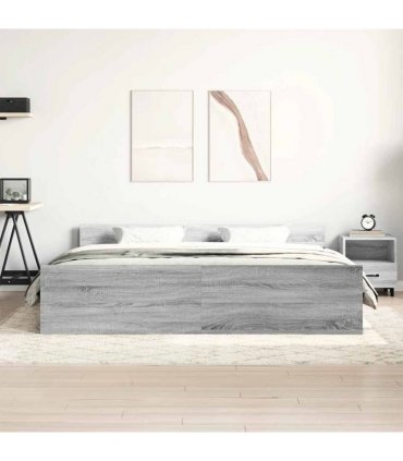 vidaXL Bed Frame without Mattress Grey Sonoma 200x200 cm