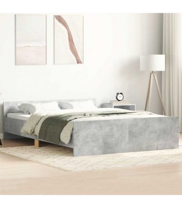 vidaXL Bed Frame without Mattress Concrete Grey 120x200 cm