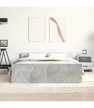 vidaXL Bed Frame without Mattress Concrete Grey 120x200 cm