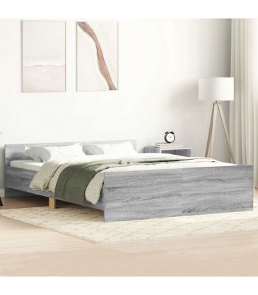 vidaXL Bed Frame without Mattress Grey Sonoma 120x200 cm