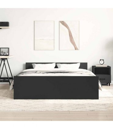 vidaXL Bed Frame without Mattress Black 140x200 cm