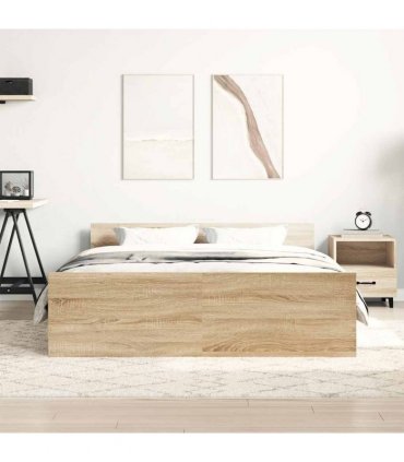 vidaXL Bed Frame without Mattress Sonoma Oak 140x200 cm