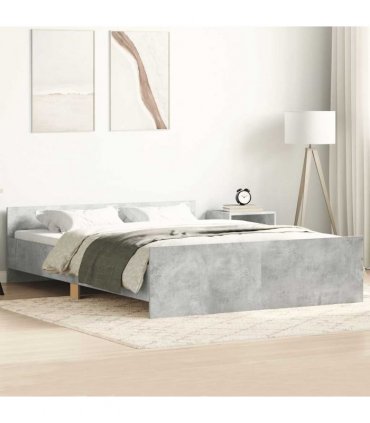 vidaXL Bed Frame without Mattress Concrete Grey 140x200 cm