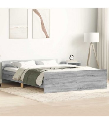 vidaXL Bed Frame without Mattress Grey Sonoma 140x200 cm
