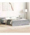 vidaXL Bed Frame without Mattress Grey Sonoma 140x200 cm