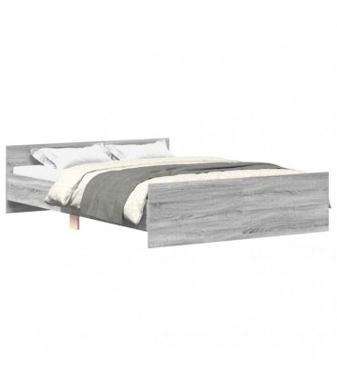 vidaXL Bed Frame without Mattress Grey Sonoma 140x200 cm