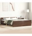 vidaXL Bed Frame without Mattress Brown Oak 140x200 cm