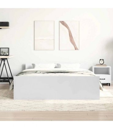 vidaXL Bed Frame without Mattress White 150x200 cm