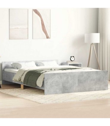 vidaXL Bed Frame without Mattress Concrete Grey 150x200 cm