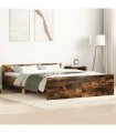 vidaXL Bed Frame without Mattress Smoked Oak 150x200 cm