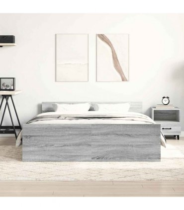 vidaXL Bed Frame without Mattress Grey Sonoma 150x200 cm