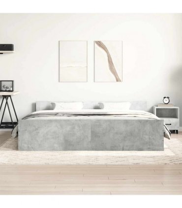 vidaXL Bed Frame without Mattress Concrete Grey 160x200 cm
