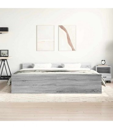 vidaXL Bed Frame without Mattress Grey Sonoma 160x200 cm