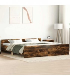 vidaXL Bed Frame without Mattress Smoked Oak 180x200 cm