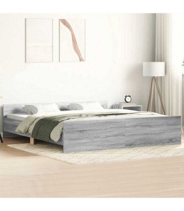 vidaXL Bed Frame without Mattress Grey Sonoma 180x200 cm