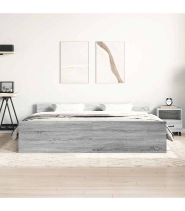 vidaXL Bed Frame without Mattress Grey Sonoma 180x200 cm