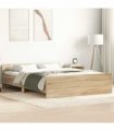 vidaXL Bed Frame without Mattress Concrete Grey 120x190 cm