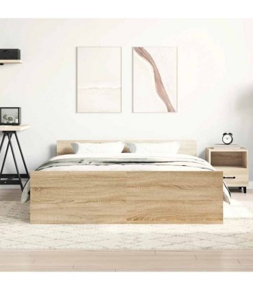 vidaXL Bed Frame without Mattress Concrete Grey 120x190 cm