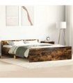vidaXL Bed Frame without Mattress Smoked Oak 120x190 cm