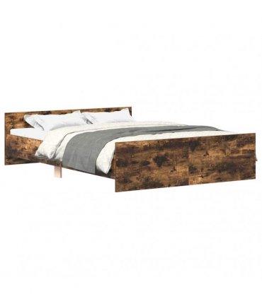 vidaXL Bed Frame without Mattress Smoked Oak 120x190 cm