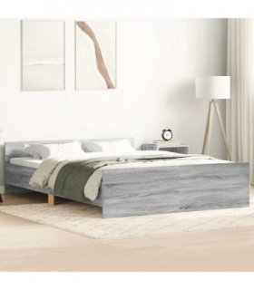 vidaXL Bed Frame without Mattress Grey Sonoma 120x190 cm