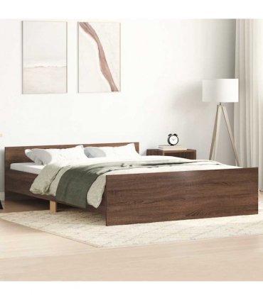 vidaXL Bed Frame without Mattress Brown Oak 120x190 cm