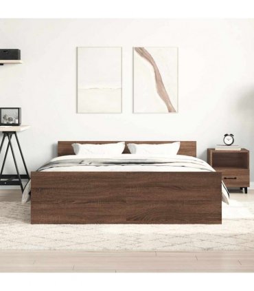 vidaXL Bed Frame without Mattress Brown Oak 120x190 cm