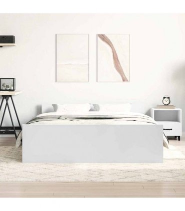 vidaXL Bed Frame without Mattress White 140x190 cm