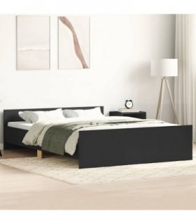 vidaXL Bed Frame without Mattress Black 140x190 cm