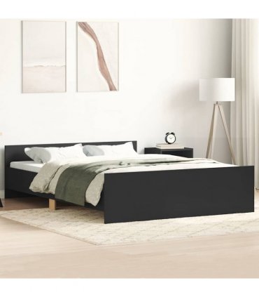 vidaXL Bed Frame without Mattress Black 140x190 cm