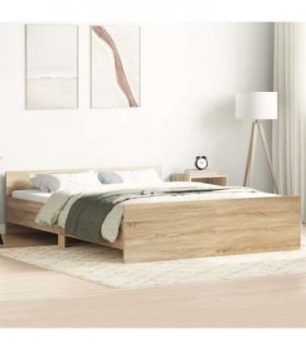 vidaXL Bed Frame without Mattress Sonoma Oak 140x190 cm