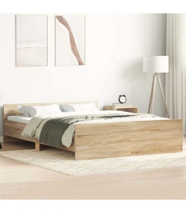 vidaXL Bed Frame without Mattress Sonoma Oak 140x190 cm