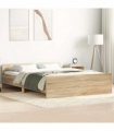 vidaXL Bed Frame without Mattress Sonoma Oak 140x190 cm