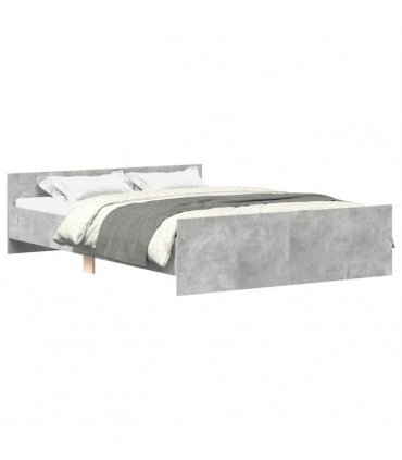 vidaXL Bed Frame without Mattress Concrete Grey 140x190 cm