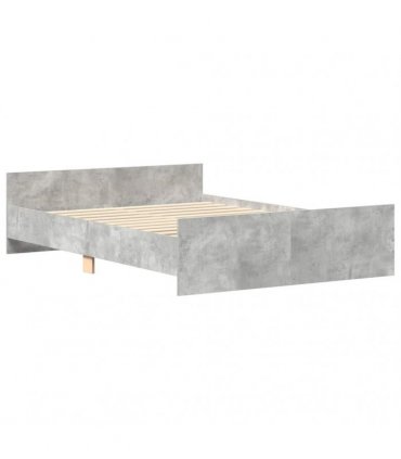 vidaXL Bed Frame without Mattress Concrete Grey 140x190 cm