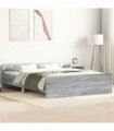 vidaXL Bed Frame without Mattress Grey Sonoma 140x190 cm