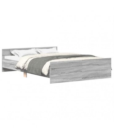 vidaXL Bed Frame without Mattress Grey Sonoma 140x190 cm