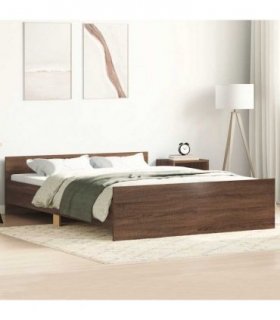 vidaXL Bed Frame without Mattress Brown Oak 140x190 cm