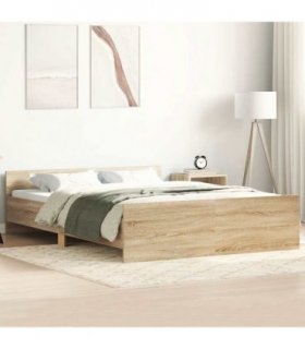 vidaXL Bed Frame without Mattress Sonoma Oak 135x190 cm