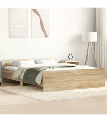 vidaXL Bed Frame without Mattress Sonoma Oak 135x190 cm