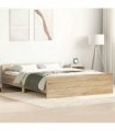 vidaXL Bed Frame without Mattress Sonoma Oak 135x190 cm